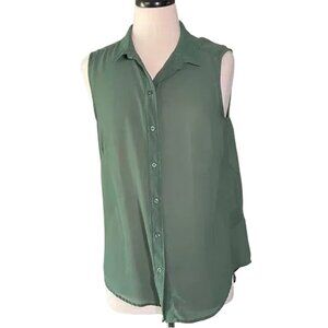 H&M Sleeveless Forest Green Blouse